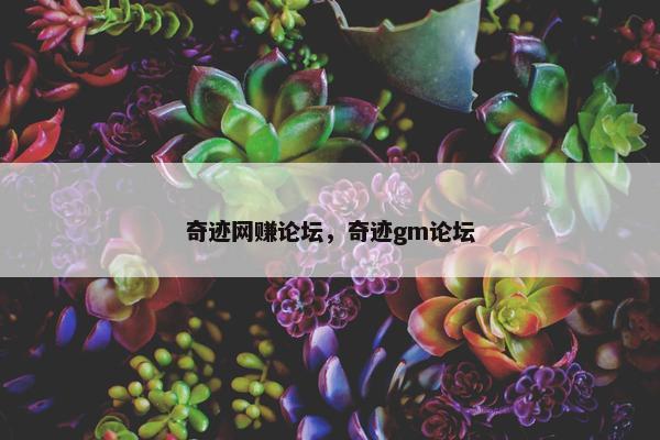奇迹网赚论坛，奇迹gm论坛