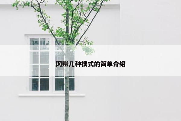 网赚几种模式的简单介绍