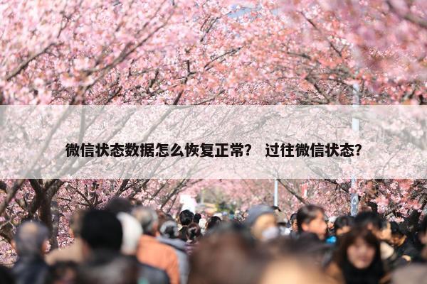 微信状态数据怎么恢复正常？ 过往微信状态？