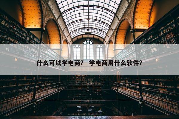 什么可以学电商？ 学电商用什么软件？