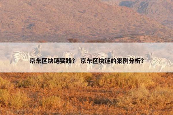 京东区块链实践？ 京东区块链的案例分析？