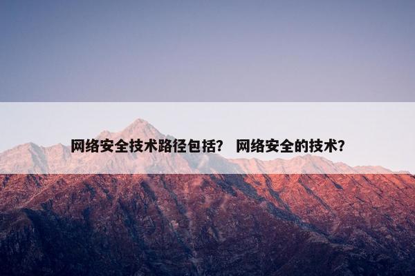 网络安全技术路径包括？ 网络安全的技术？