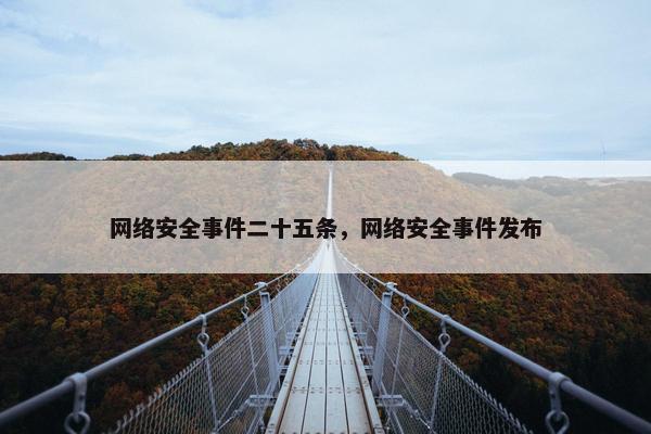 网络安全事件二十五条，网络安全事件发布