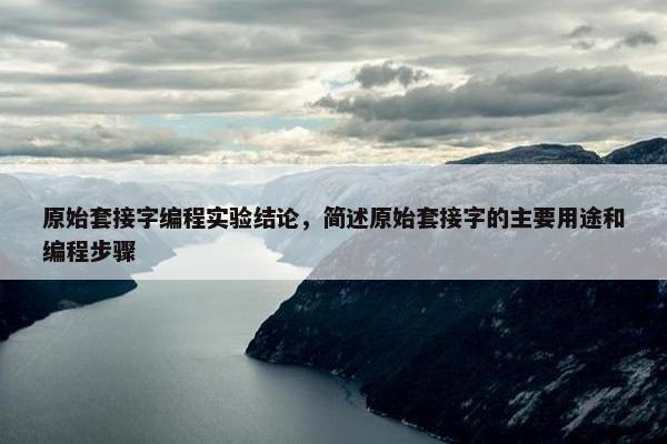 原始套接字编程实验结论，简述原始套接字的主要用途和编程步骤