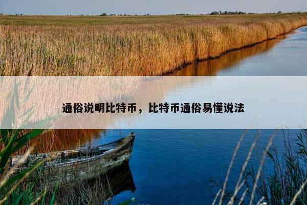 通俗说明比特币，比特币通俗易懂说法