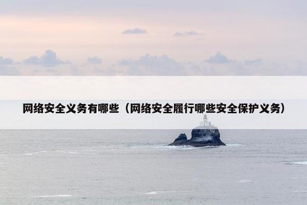 网络安全义务有哪些（网络安全履行哪些安全保护义务）