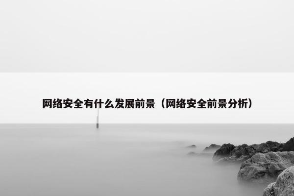 网络安全有什么发展前景（网络安全前景分析）