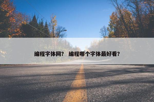 编程字体网？ 编程哪个字体最好看？