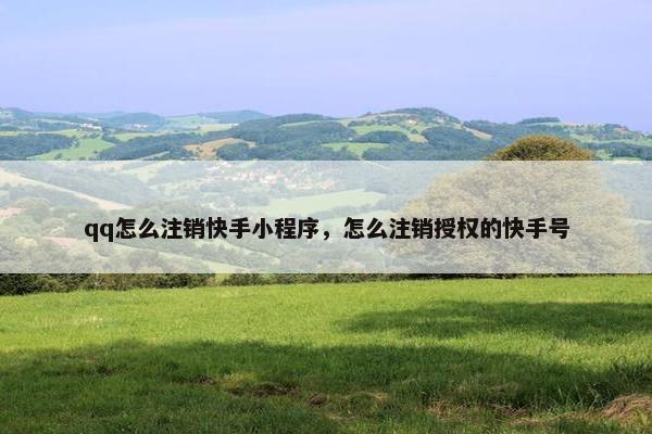 qq怎么注销快手小程序，怎么注销授权的快手号