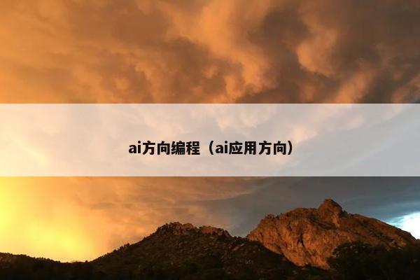 ai方向编程（ai应用方向）