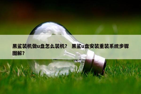 黑鲨装机做u盘怎么装机？ 黑鲨u盘安装重装系统步骤图解？