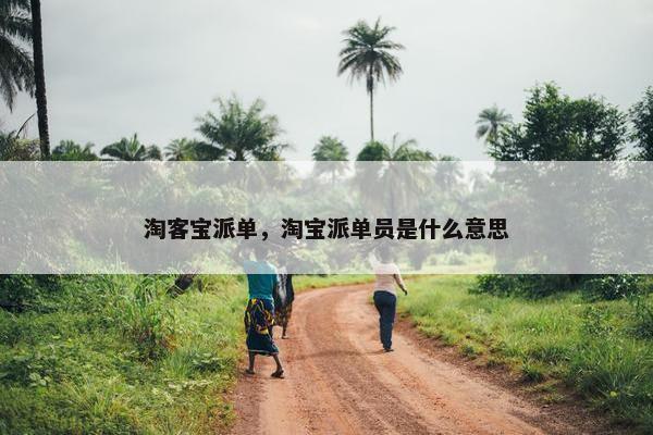 淘客宝派单，淘宝派单员是什么意思