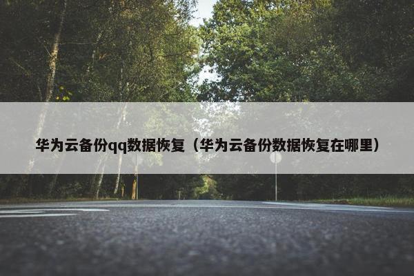 华为云备份qq数据恢复（华为云备份数据恢复在哪里）
