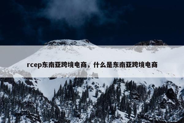 rcep东南亚跨境电商，什么是东南亚跨境电商