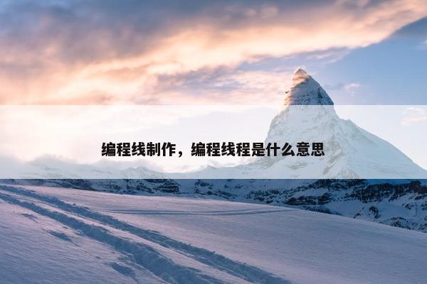 编程线制作，编程线程是什么意思