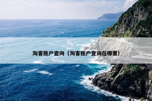 淘客账户查询（淘客账户查询在哪里）