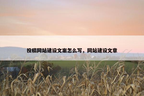 投稿网站建设文案怎么写，网站建设文章