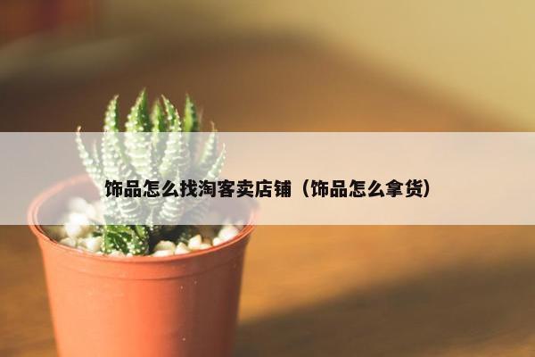 饰品怎么找淘客卖店铺（饰品怎么拿货）
