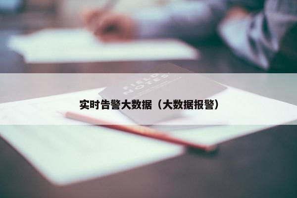 实时告警大数据（大数据报警）